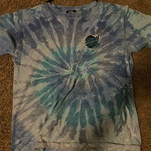 blue tie dye santa cruze t shirt size large